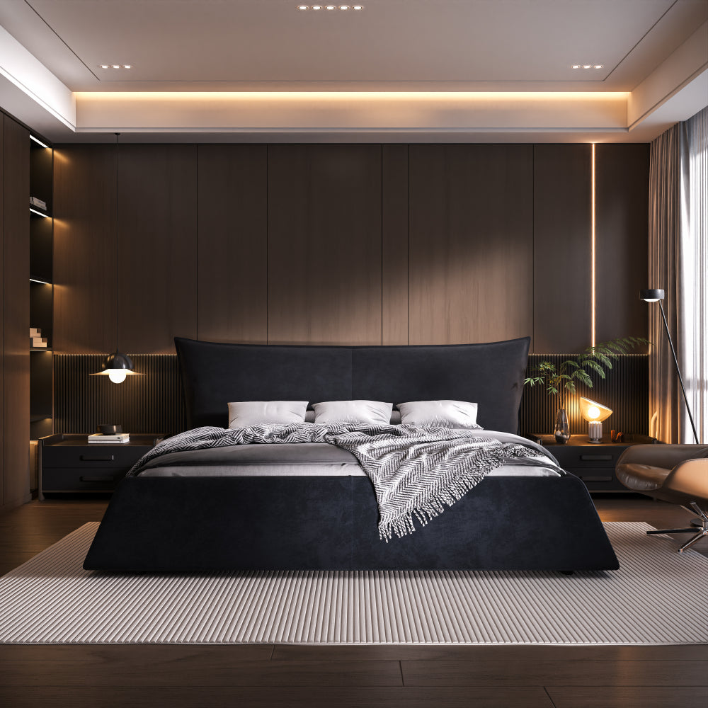 Velvet Upholstered Platform Bed