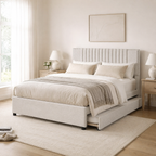 Upholstered Platform Bed with 2 Storage Drawers
