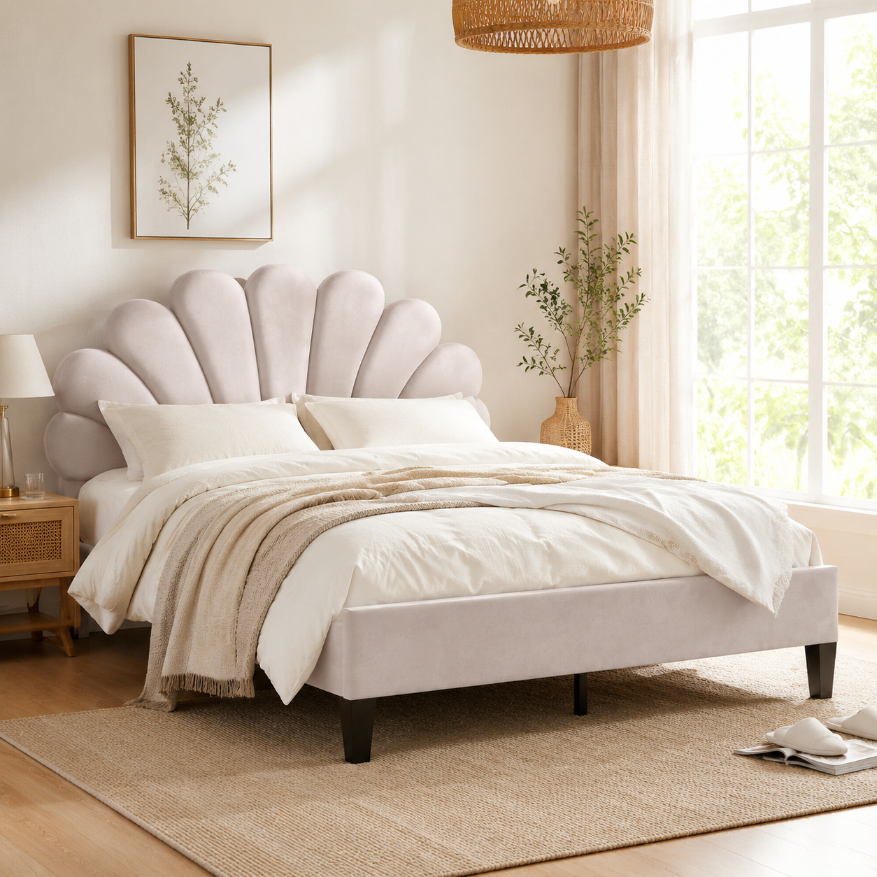 Velvet Platform Bed