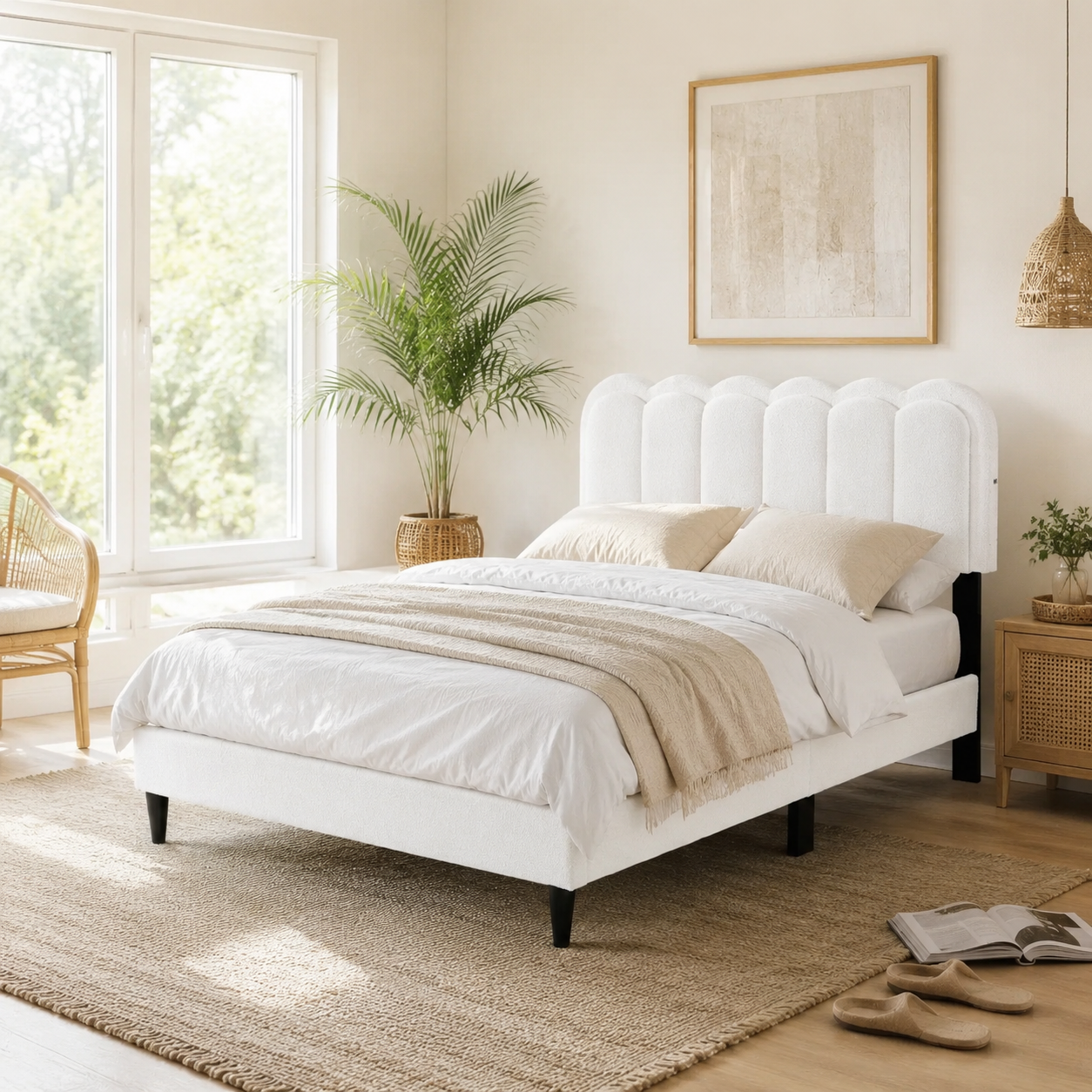 Boucle Platform Bed