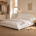 Boucle Upholstered Platform Bed
