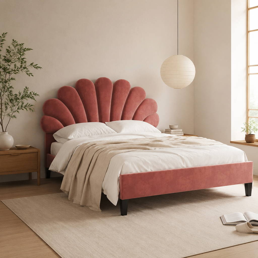 Velvet Platform Bed