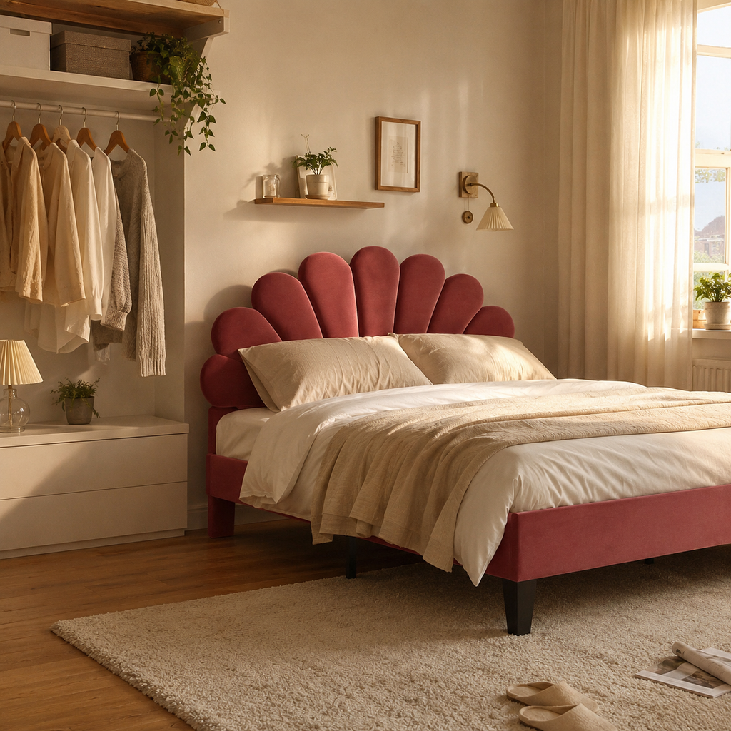 Velvet Platform Bed