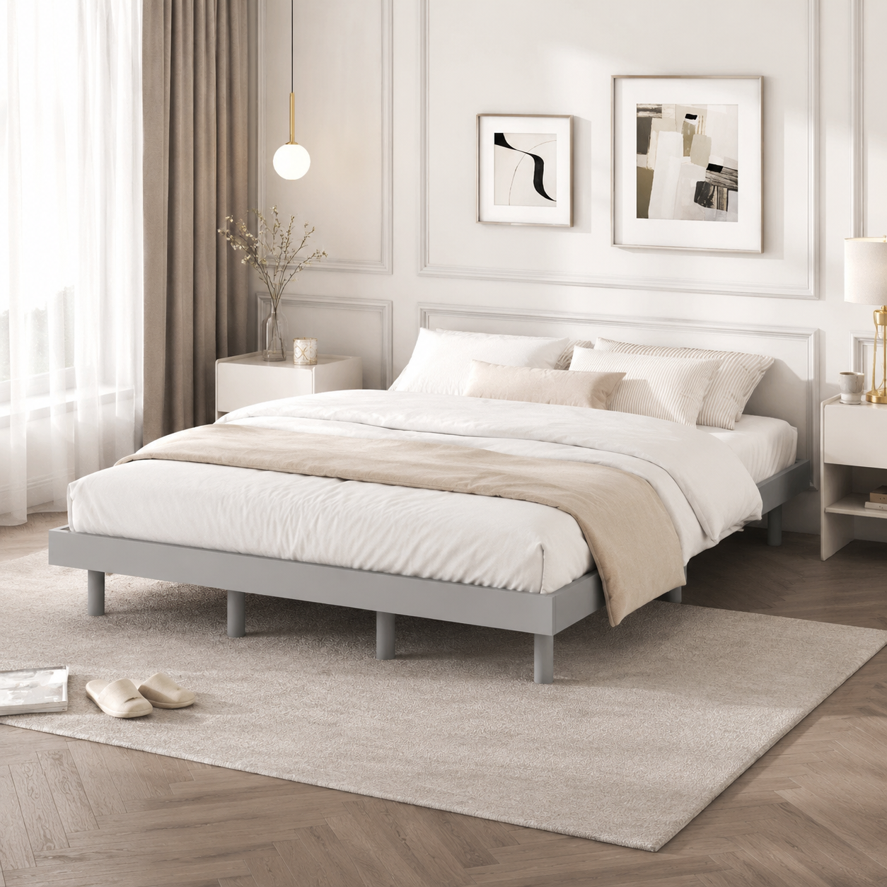 Modern Floating Platform Bed