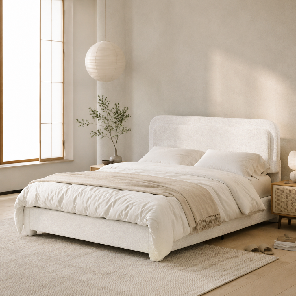 Boucle Platform Bed