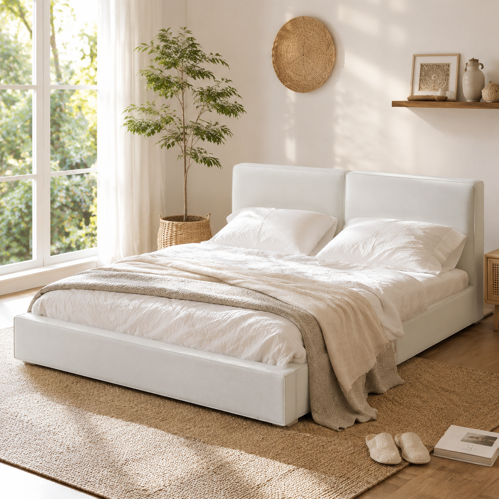 Velvet Upholstered Platform Bed