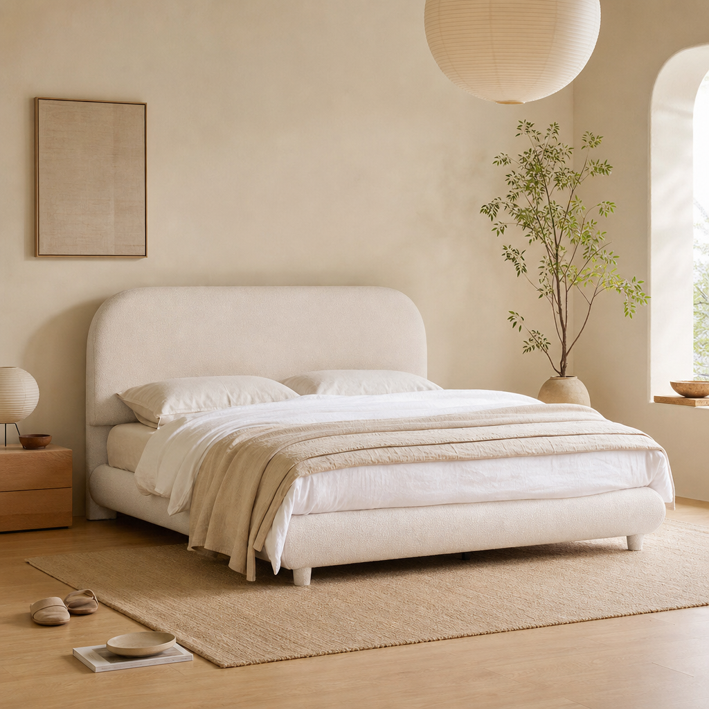 Teddy Fleece Upholstered Platform Bed