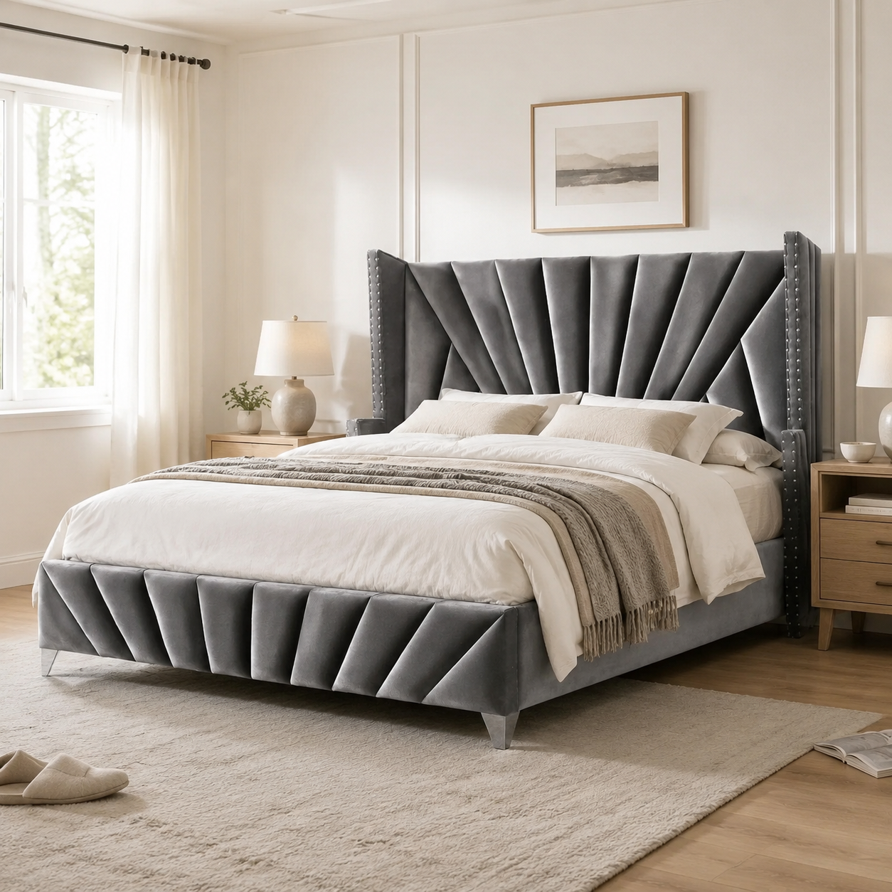 Wingback Platform Bed