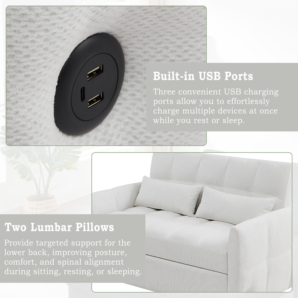 52.8" Loveseat Pull-Out Sleeper Sofa Bed