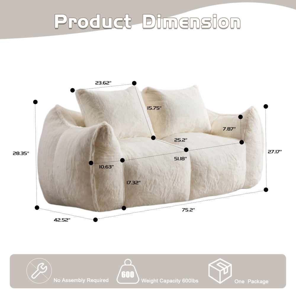Giant 2-Seat Bean Bag Sofa for Adults
