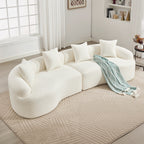 110" Curved Boneless Sectional Sofa 4-Seat