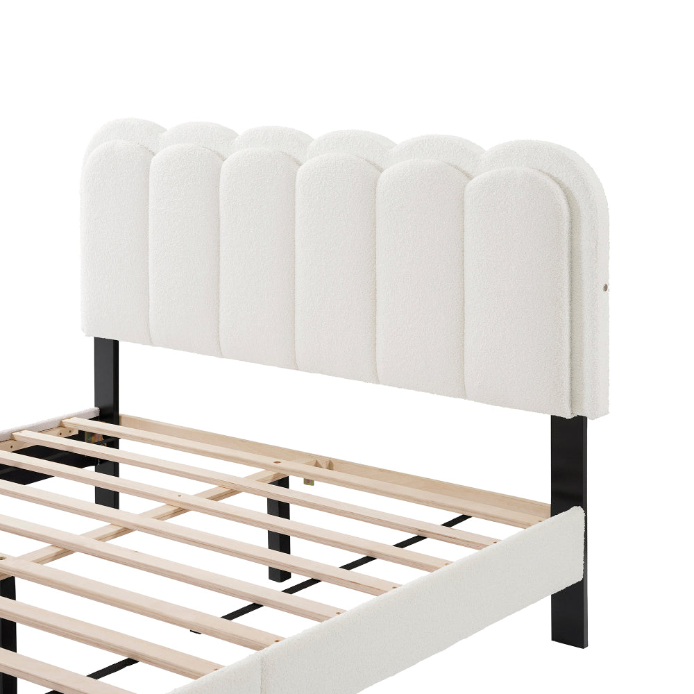 Boucle Platform Bed