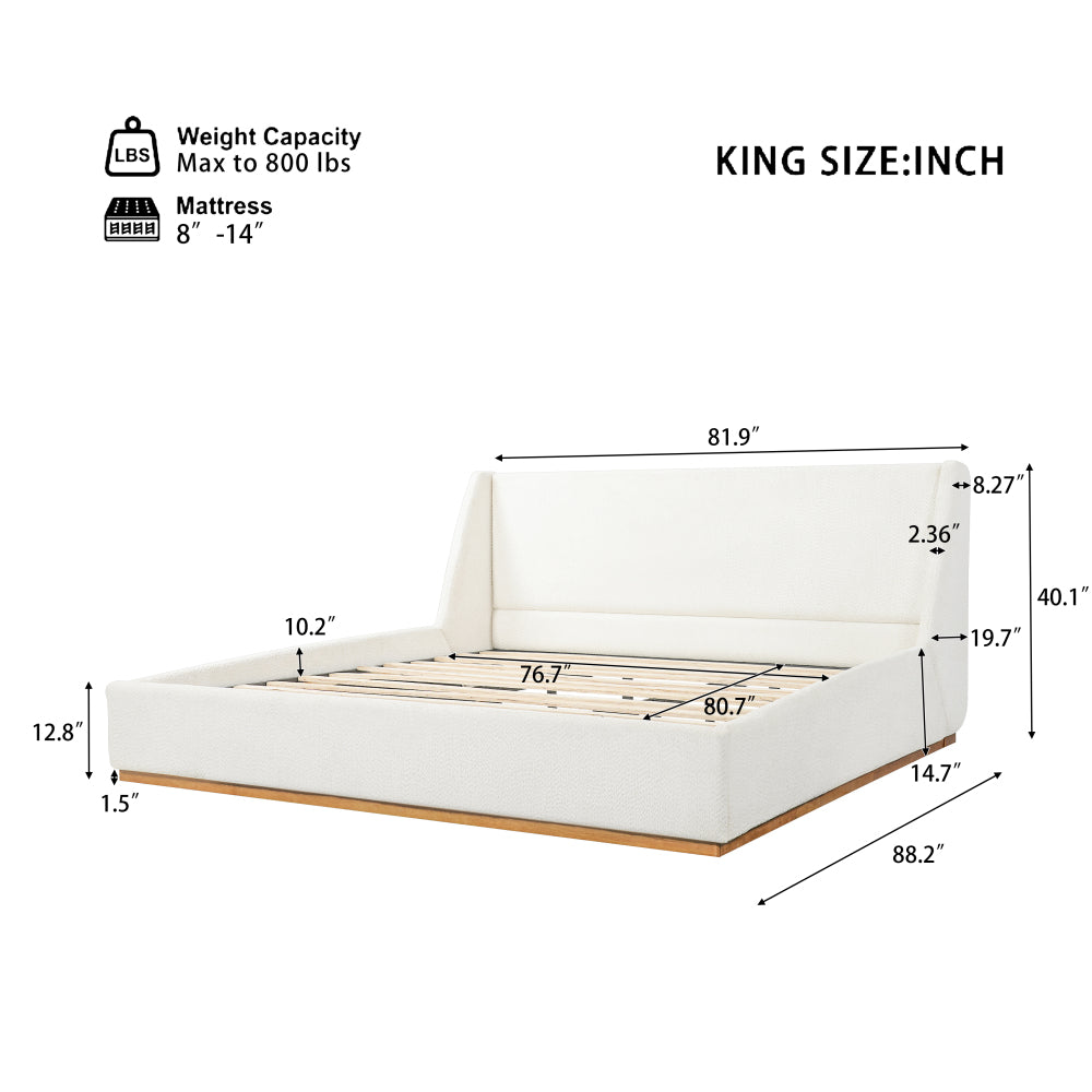 Luxury Wingback Platform Bed