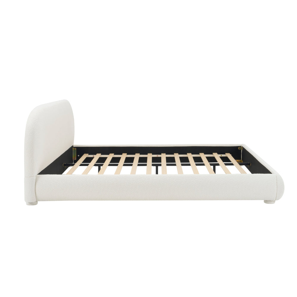 Boucle Upholstered Platform Bed
