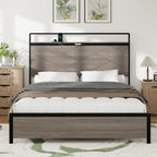 Wood & Metal Platform Bed