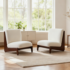 Scott Living Moda Accent Chair White with Walnut