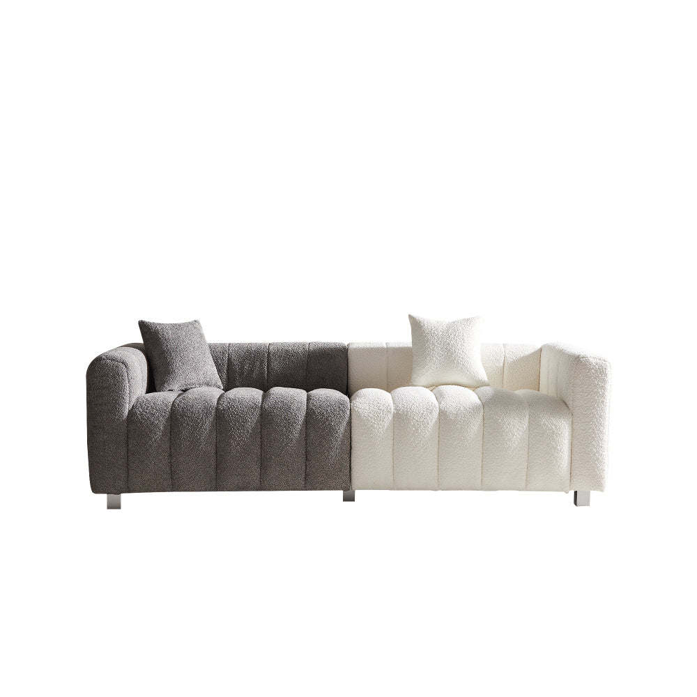 83.46" Modern Bubble Modular 3-Seat Velvet Sofa