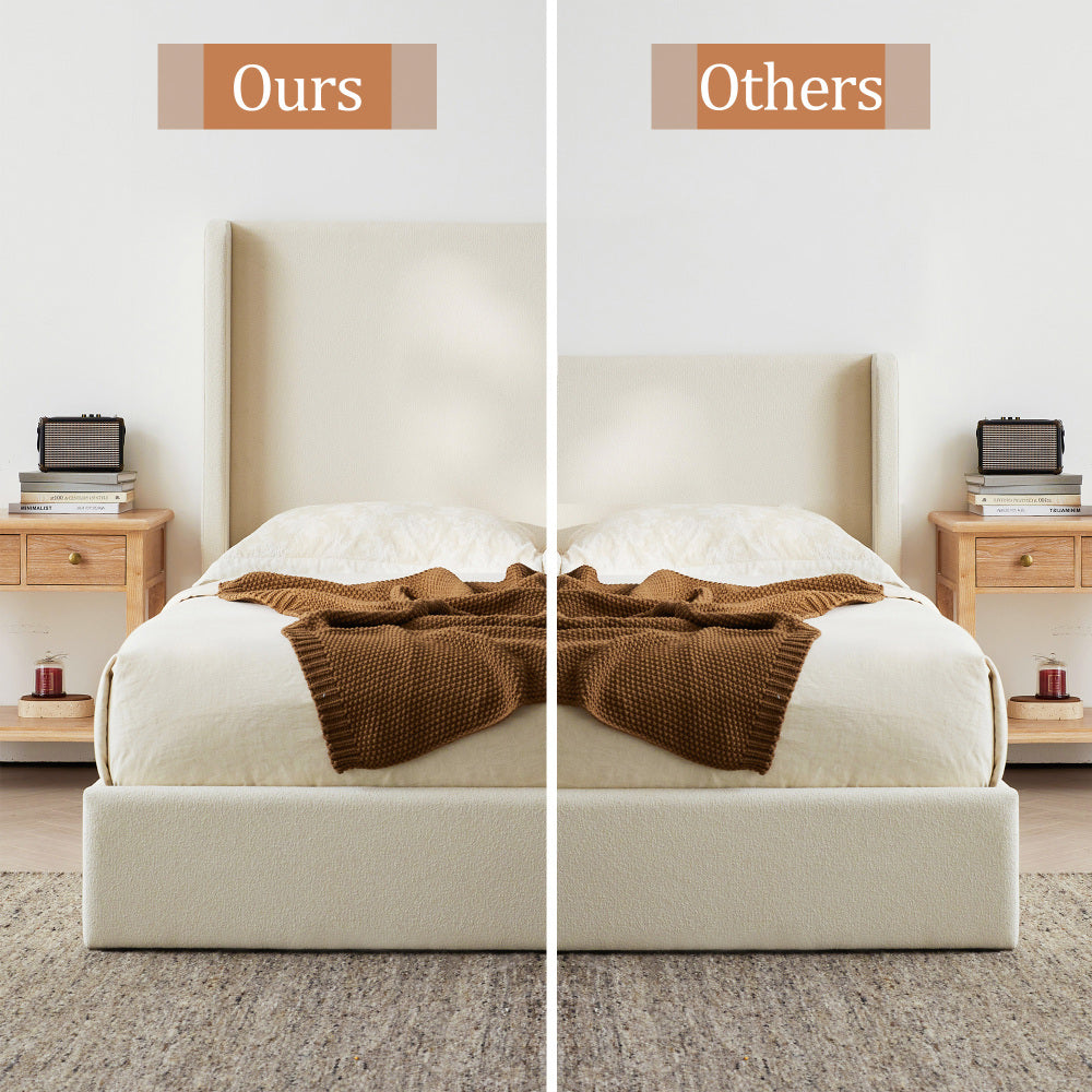 Upholstered Wingback Platform Bed