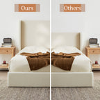 Upholstered Wingback Platform Bed