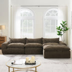 116" Fully Compressed 4-Seat Chenille Sectional