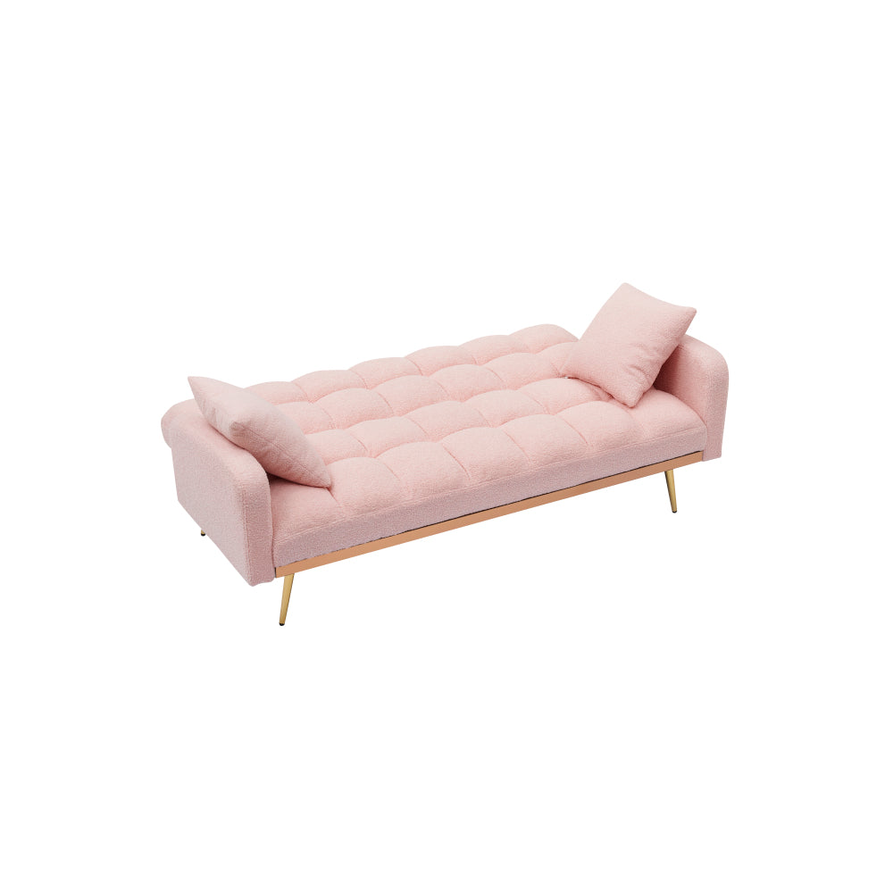 69" Soft Teddy Fleece Convertible Sofa Bed