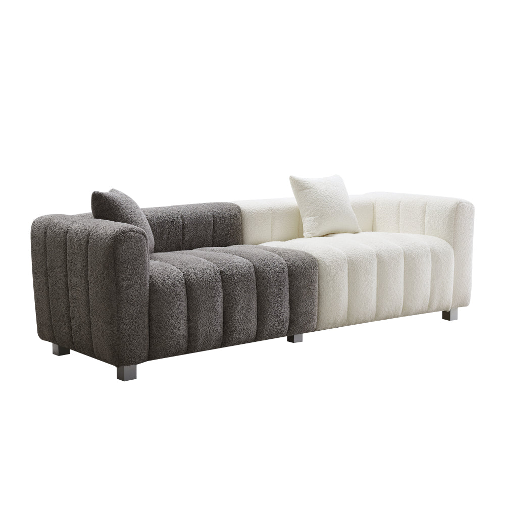 83.46" Modern Bubble Modular 3-Seat Velvet Sofa