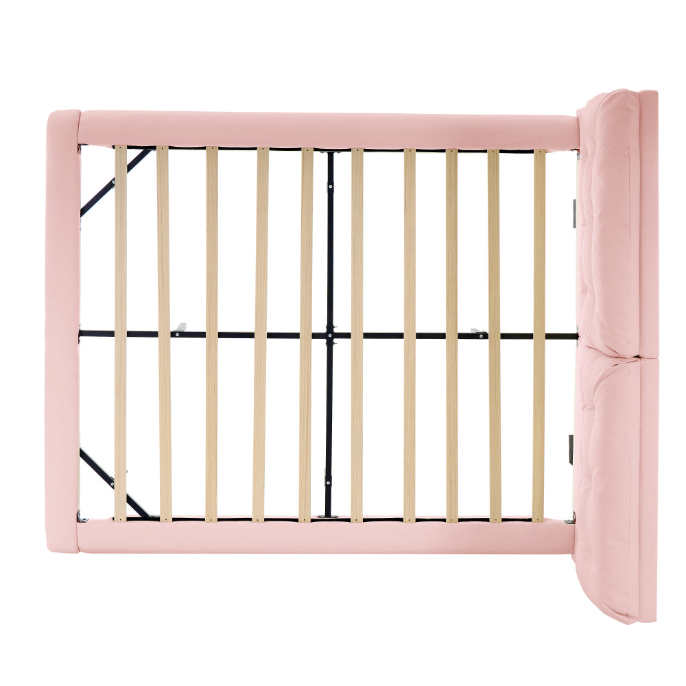 PU Leather Floating Platform Bed