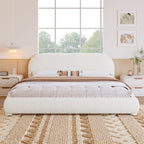 Boucle Upholstered Platform Bed