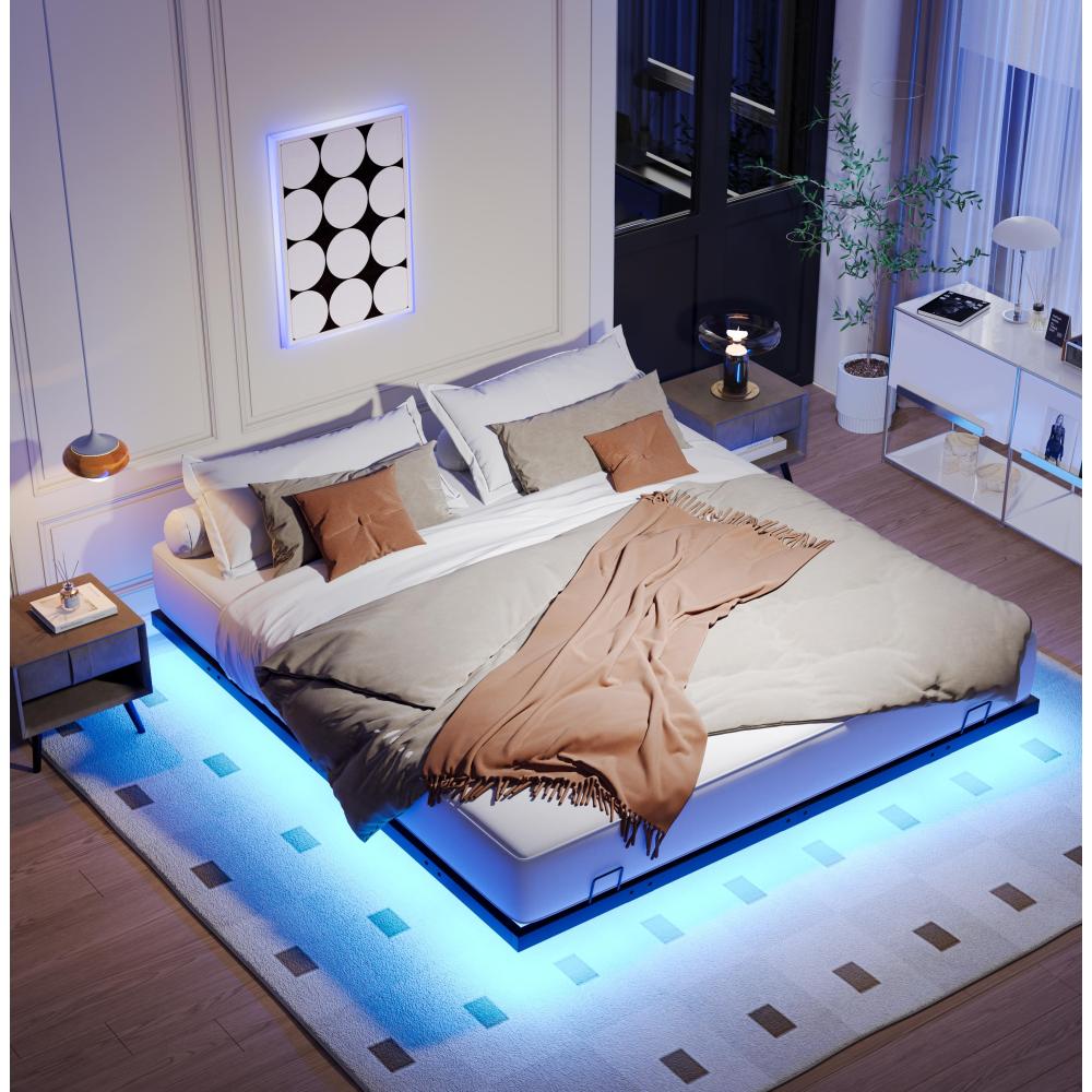 Floating Metal Platform Bed