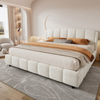 Boucle Upholstered Platform Bed