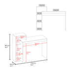 35.98" Wide Classic Writing Desk with 4-Shelf