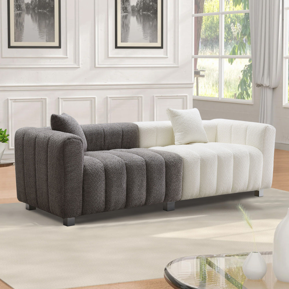 83.46" Modern Bubble Modular 3-Seat Velvet Sofa