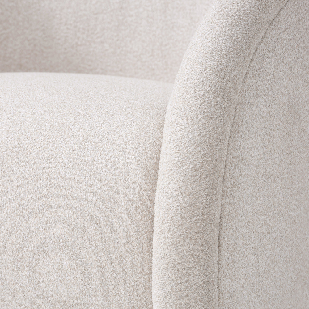 Sabbo Beige Bouclé Swivel Chair