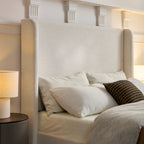 Upholstered Wingback Platform Bed