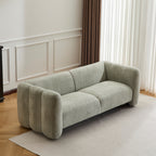 83" Modern Wave Design 3-Seat Boucle Sofa