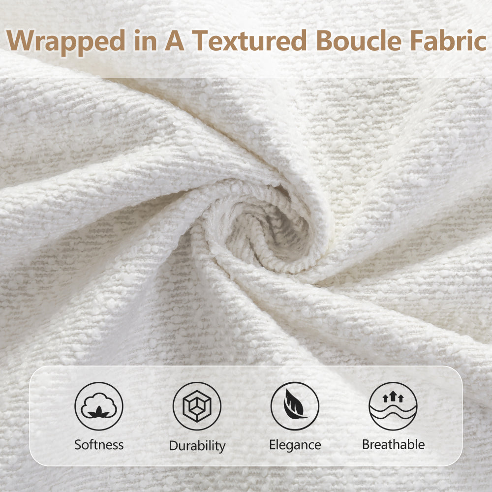 Boucle Upholstered Platform Bed