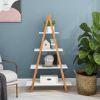Solid bamboo wood oxford "A" frame ladder display