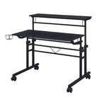 Rolling Writing Desk with Height-Adjustable
