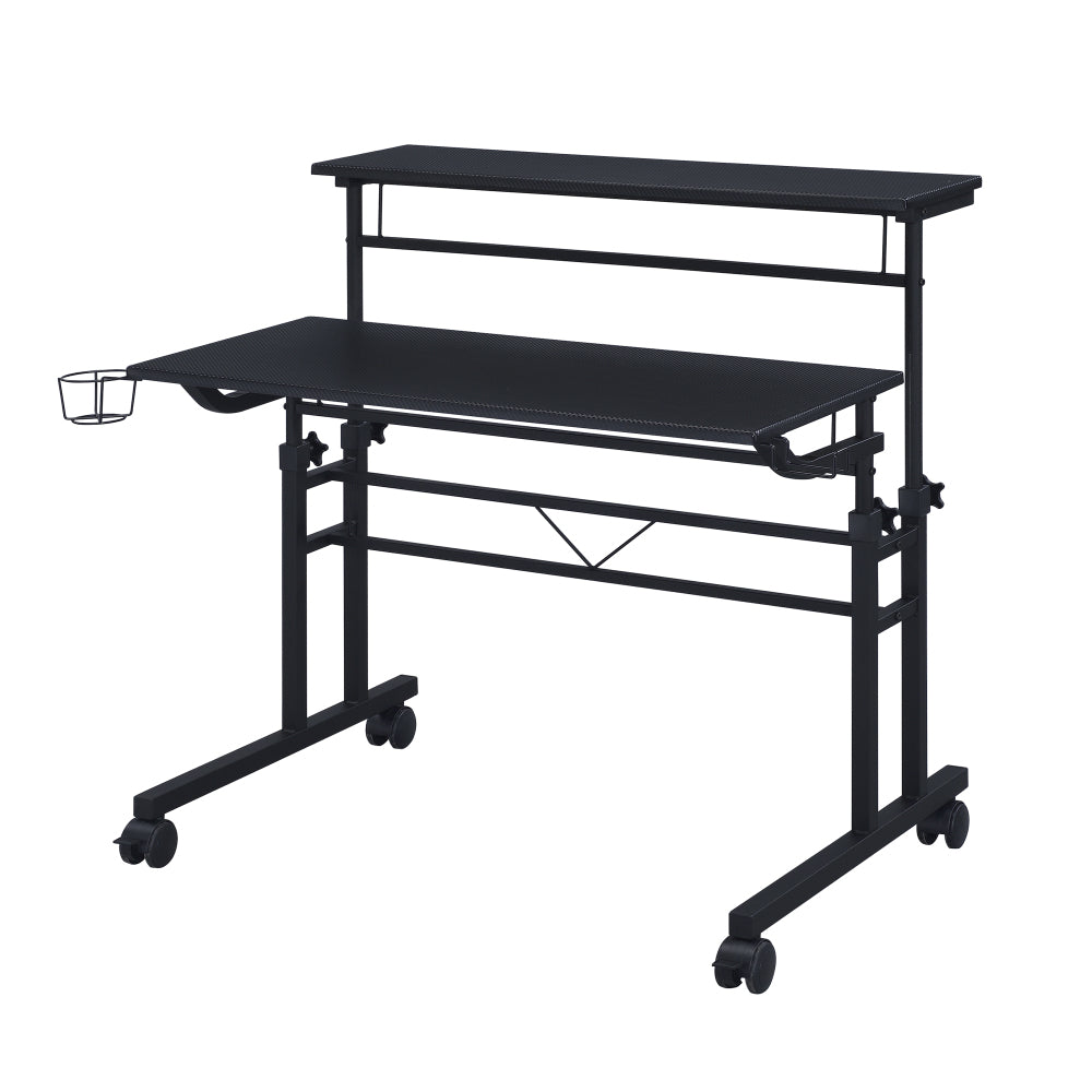 Rolling Writing Desk with Height-Adjustable