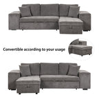 104.5" Modern L-Shape 3 Seat Reversible Sectional