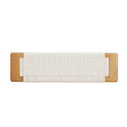 Woven Design Natural Oak Wood Dining Bench Bed