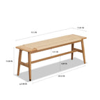 Woven Design Natural Oak Wood Dining Bench Bed