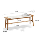 Woven Design Natural Oak Wood Dining Bench Bed
