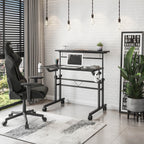 Rolling Writing Desk with Height-Adjustable