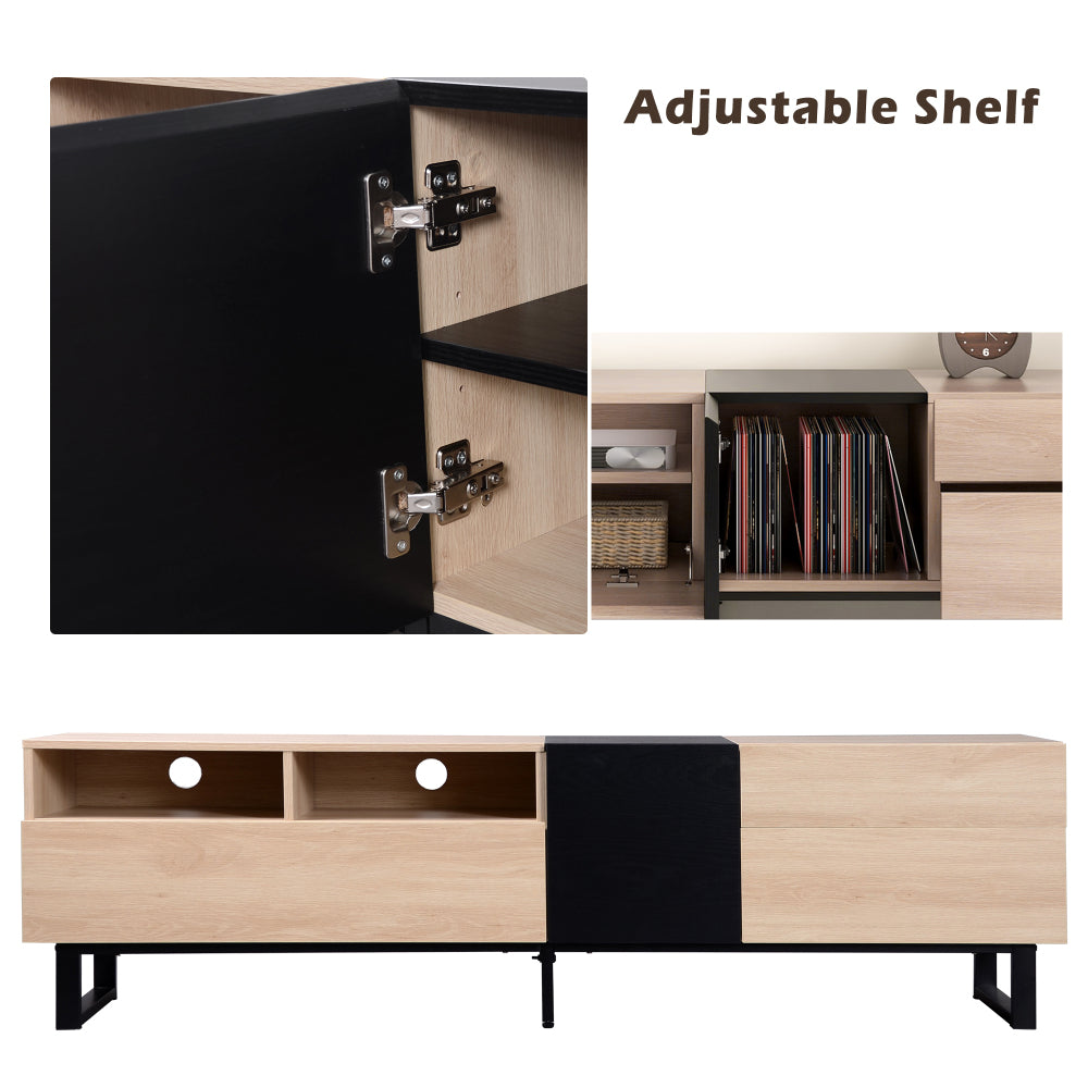 Modern TV Stand for 80'' TV with Double Storage