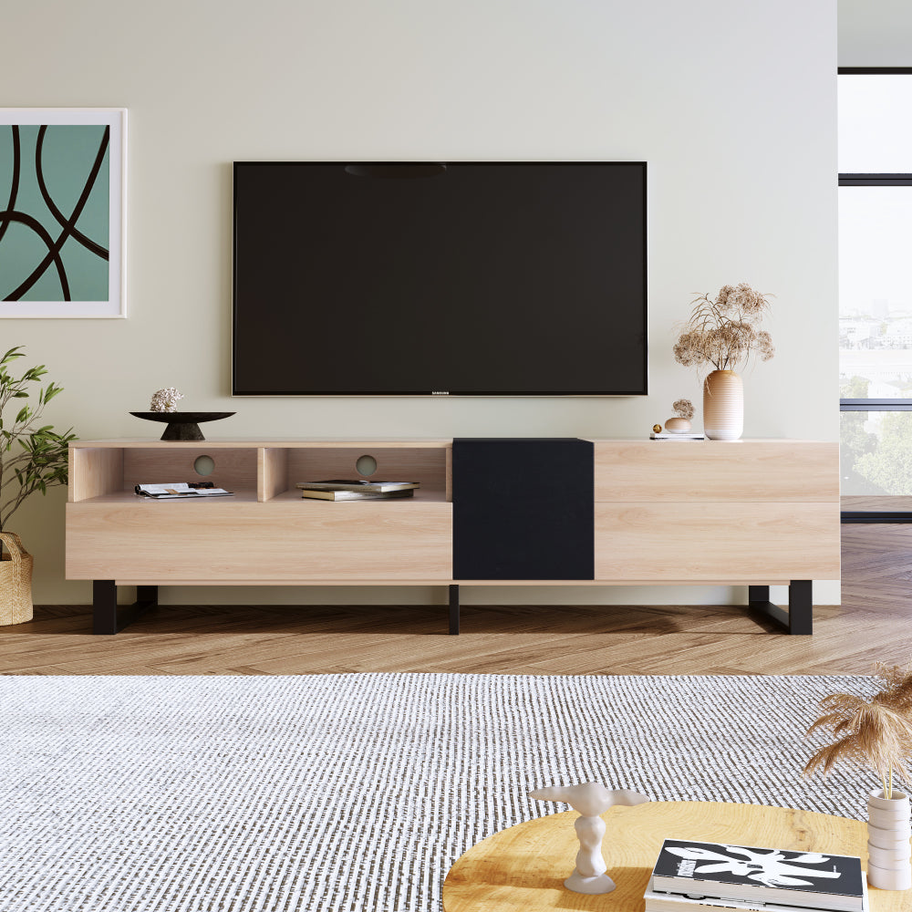 Modern TV Stand for 80'' TV with Double Storage