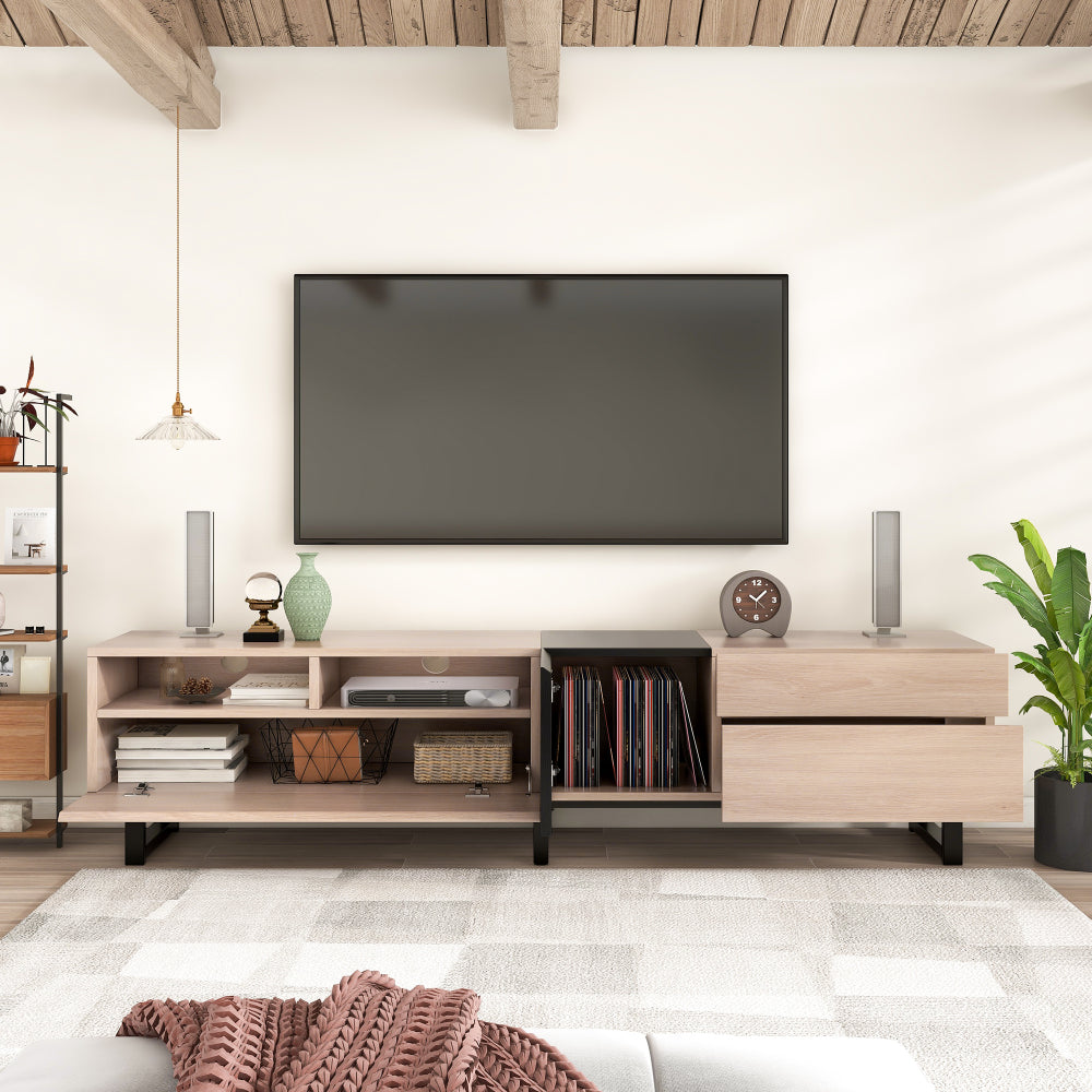 Modern TV Stand for 80'' TV with Double Storage