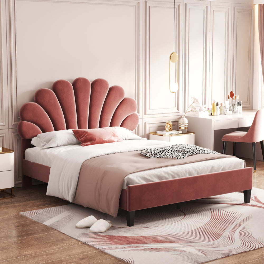 Velvet Platform Bed