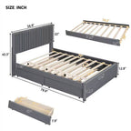 Upholstered Platform Bed with 2 Storage Drawers