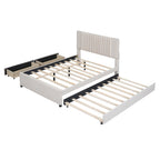 Upholstered Platform Bed with 2 Storage Drawers
